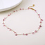 Gold plated Necklace Lyra rose crystals and pearls