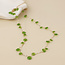 POM Gold plated Necklace Lyra green crystals and pearls