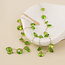Gold plated Necklace Lyra green crystals and pearls