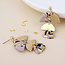 Gold plated Earrings Muse Terrazzo Triple Half Moon