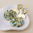 Gold plated Earrings Muse Terrazzo Triple Shape green mix