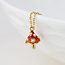 Gold plated Necklace Enamel Toadstool