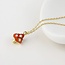 POM Gold plated Necklace Enamel Toadstool