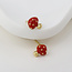 POM Gold plated Stud Earrings Enamel Toadstool