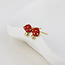 Gold plated Stud Earrings Enamel Toadstool