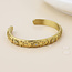 14k Gold plated waterproof Bangle Open Moon, Star and Sun
