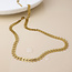 14k Gold plated waterproof Necklace Chevron Leaf