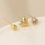POM Gold plated Stud Set of 3 Bead and Hearts