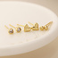 Gold plated Stud Set of 3 Bead and Hearts