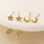 POM Gold plated Stud Set of 3 Crystal Celestial