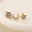 Gold plated Stud Set of 3 Crystal Celestial
