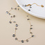 POM Gold plated Necklace Lyra smokey crystals and pearls