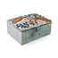 Jewellery Box small Velvet Embroidered Hedgehogs blue/grey
