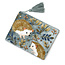 POM Zip Purse Velvet Embroidered Hedgehogs blue/grey