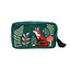 POM Wash Bag Velvet Embroidered Festive Fox deep green