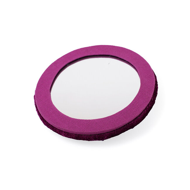 Compact Mirror Velvet Embroidered Bramble plum