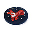 POM Compact Mirror Velvet Embroidered Forest Fawn navy blue