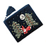 POM Zip Purse Velvet Embroidered Forest Fawn navy blue