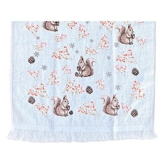 Clayre & Eef Guest towel Autumn Squirrel
