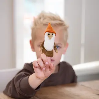Sjaal met Verhaal Finger Dolls Kabouter bruin
