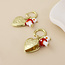 POM 14k Gold plated Earrings Hoop Alice Locket & Charm