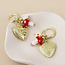 14k Gold plated Earrings Hoop Alice Locket & Charm
