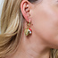 14k Gold plated Earrings Hoop Alice Locket & Charm