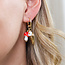 14k Gold plated Earrings Hoop Alice Locket & Charm