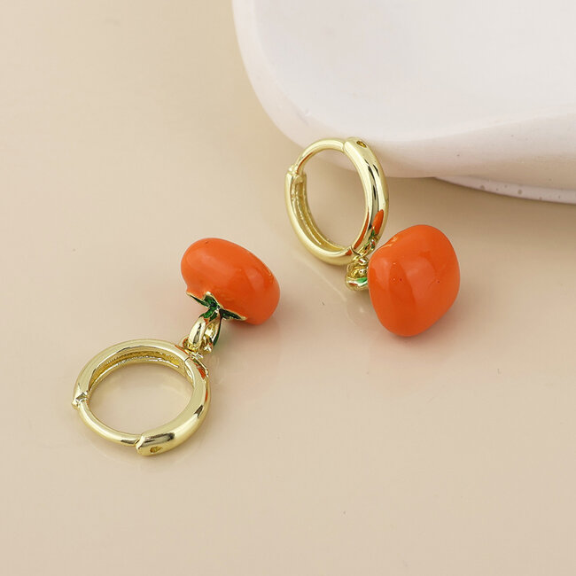 14k gold plated stainless steel Earrings Hoop Beefy Tomato
