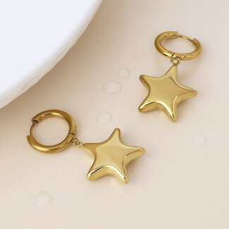 POM 14k Gold plated waterproof Earrings Hoop Romy Star