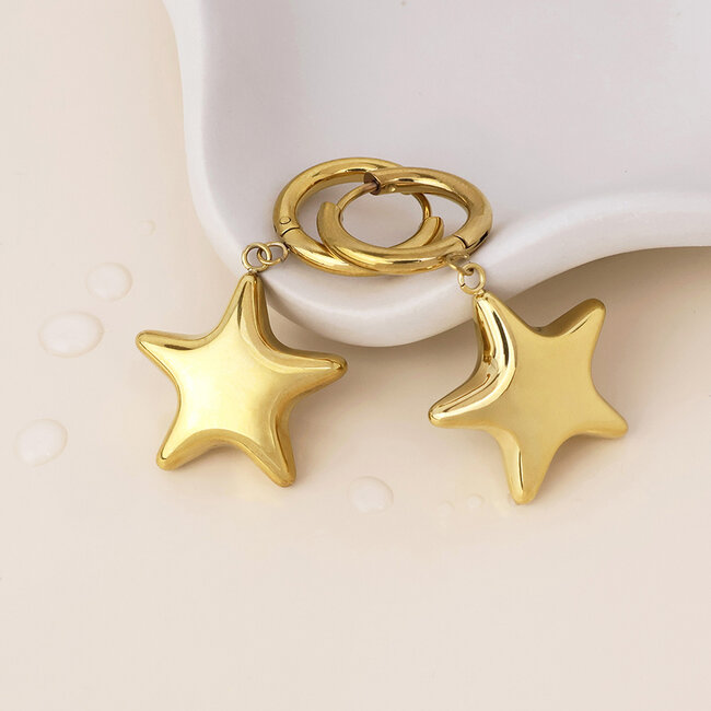 14k Gold plated Earrings Hoop Romy Star