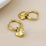 14k Gold plated Earrings Hoop Textured Heart