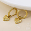 14k Gold plated Earrings Hoop Textured Heart