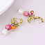 14k Gold plated Earrings Hoop Bead Cluster