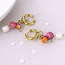 14k Gold plated Earrings Hoop Bead Cluster