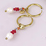 14k Gold plated Earrings Hoop Heart Bead Cluster