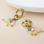 POM 14k Gold plated Earrings Hoop Citrus Heart Cluster