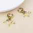 14k Gold plated Earrings Hoop Citrus Heart Cluster