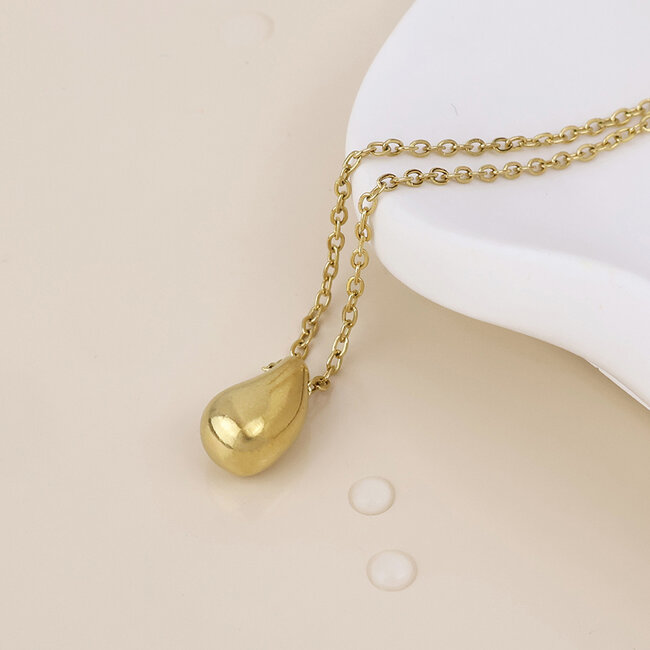 14k Gold plated waterproof Necklace Lucid Organic Droplet