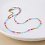 14k Gold plated waterproof Necklace Bead pastel pink & blue