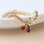 POM Gold plated Bracelet Bow & Cherries Charm