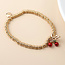 Gold plated Bracelet Bow & Cherries Charm