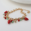 POM Gold plated Bracelet Strawberries Charm