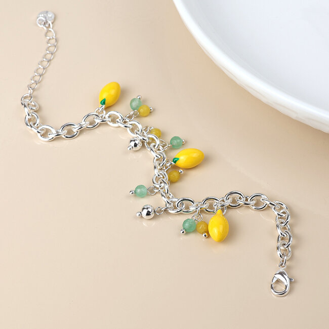 Silver plated Bracelet Lemons Charm