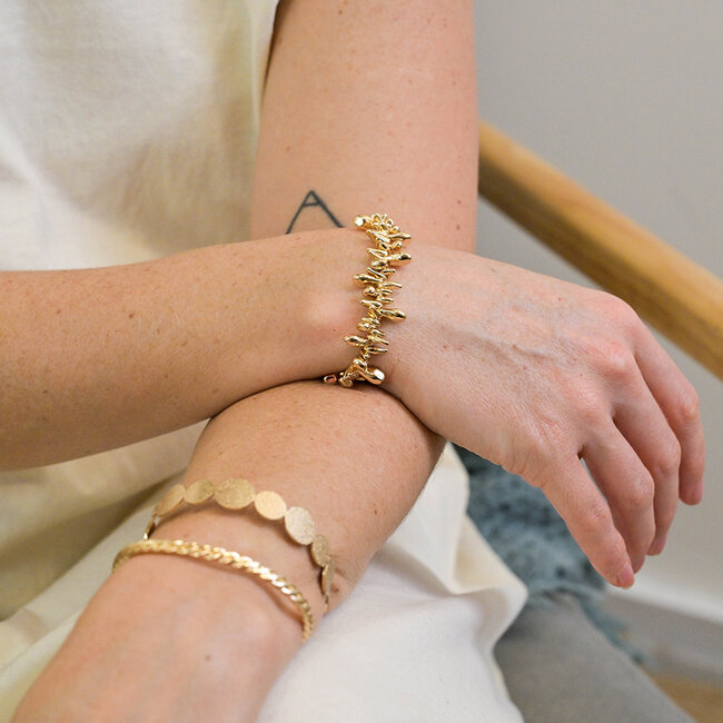 Gold plated Bracelet Organic Droplets