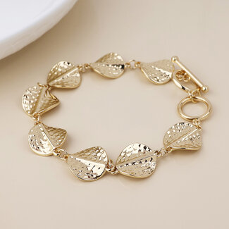 POM Gold plated Bracelet Ivy Hammered Twist Discs
