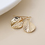 Gold plated Earrings Ivy Hammered Twist Disc Drop