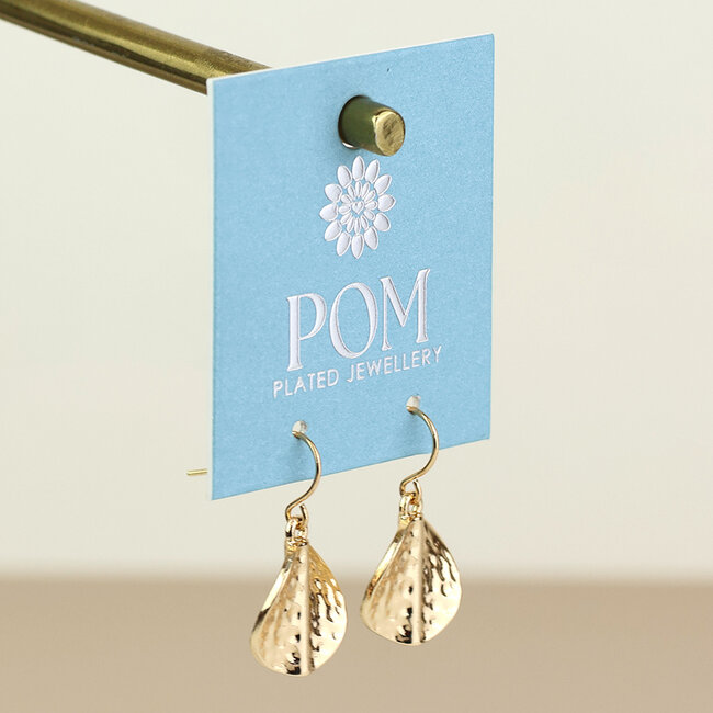 Gold plated Earrings Ivy Hammered Twist Disc Drop