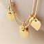 Gold plated Bracelet Moonbeam Double Strand Heart Drops