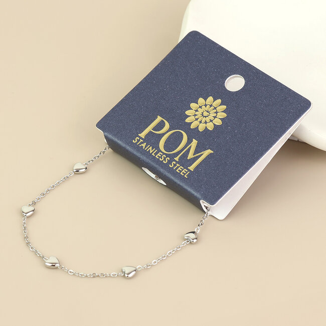 Platinum plated waterproof Bracelet Whisper Tiny Hearts